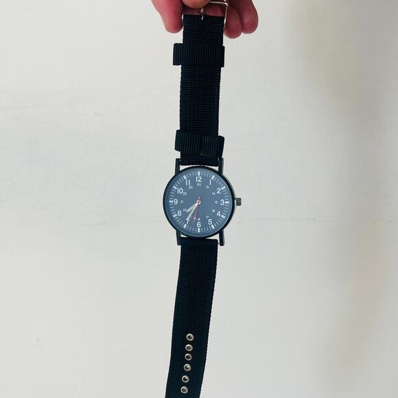 Black Analog Watch Unisex Minimalist Streetwear Style Quartz New - Picture 2 of 11